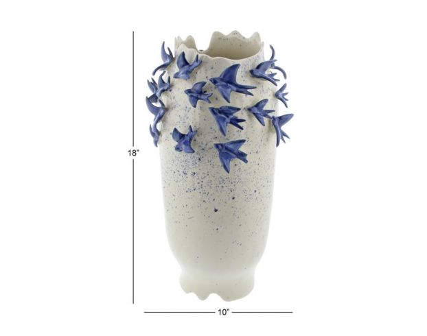 Uma 18" White Ceramic Bird Vase large image number 4