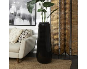 Uma 40" Black Resin Floor Vase