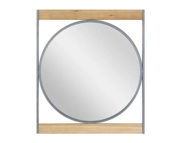 Uma Brown Metal Wall Mirror with Wood Accents large image number 1