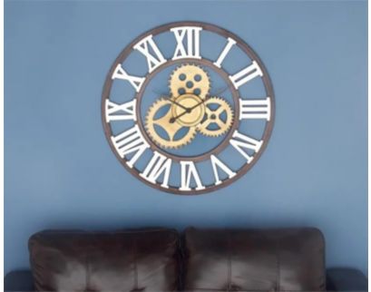 Uma Gold Metal Gear Wall Clock