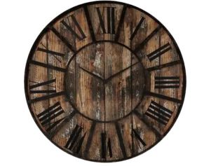 Uma 36" x 36" Brown Wood Wall Clock with Black Accents