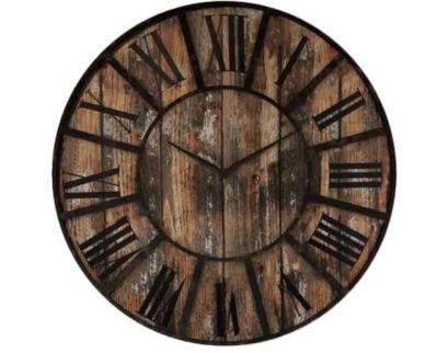 Uma Brown Wall Clock with Black Accents