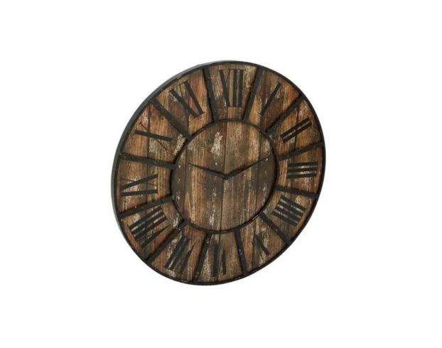 Uma 36" x 36" Brown Wall Clock with Black Accents large image number 2