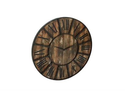 Uma Brown Wall Clock with Black Accents