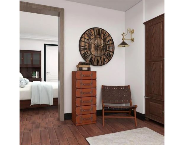 Uma 36" x 36" Brown Wall Clock with Black Accents large image number 5