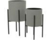Uma Round Gray Planter with Removable Stand (Set of 2) small image number 2