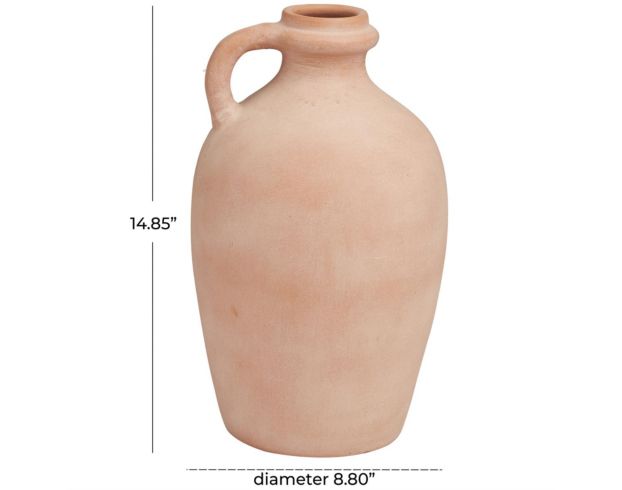 Uma 15" Orange Ceramic Terracotta Jug Vase large image number 3