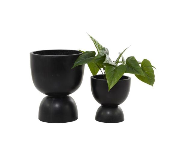 Uma Black Goblet Planter (Set Of 2) large image number 3