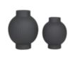 Uma Black Ceramic Ribbed Vase (Set Of 2) small image number 1