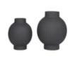 Uma Black Ceramic Ribbed Vase (Set Of 2) small image number 2