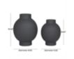Uma Black Ceramic Ribbed Vase (Set Of 2) small image number 5