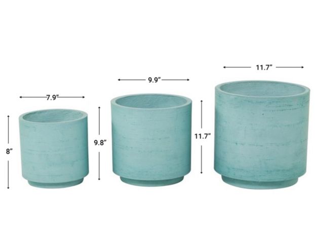 Uma Teal Planter (Set Of 3) large image number 5
