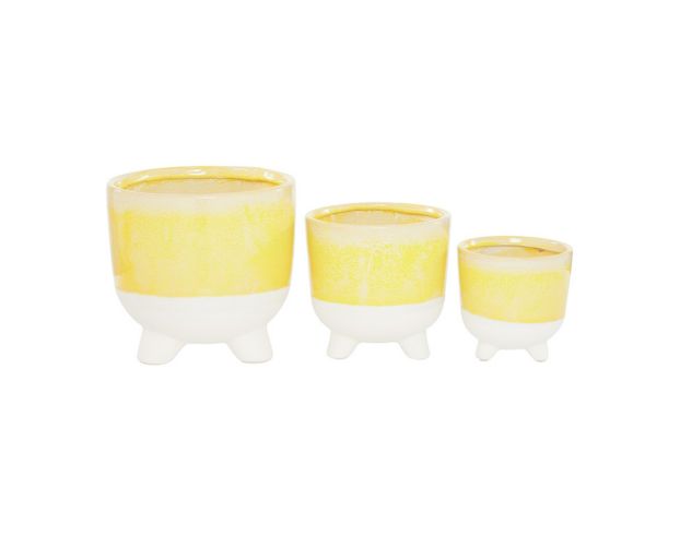 Uma Yellow Footed Planter (Set Of 3) large image number 1