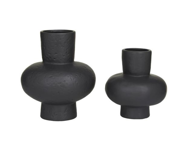 Uma Black Gourd Style Vase (Set Of 2) large image number 1