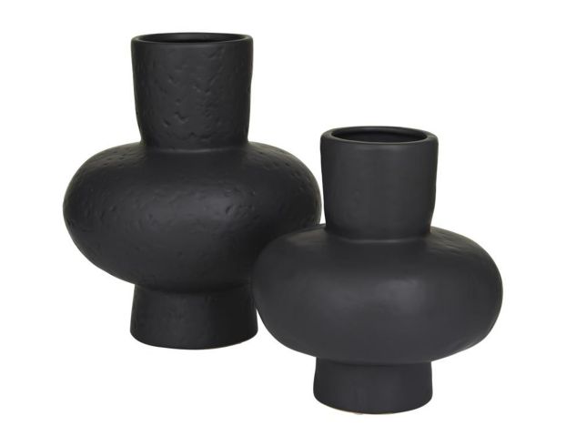 Uma Black Gourd Style Vase (Set Of 2) large image number 3