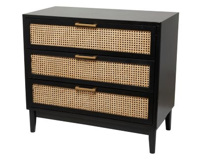 Uma Lenox 3-Drawer Black Accent Cabinet