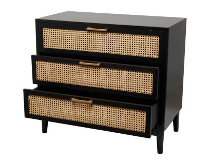 Uma Lenox 3-Drawer Black Accent Cabinet