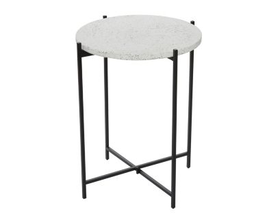 Uma 18" Villa Black & White Accent Table