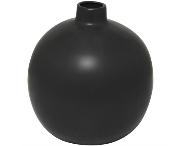 Uma 17" Matte Black Round Ceramic Vase large image number 1