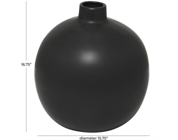 Uma 17" Matte Black Round Ceramic Vase large image number 4