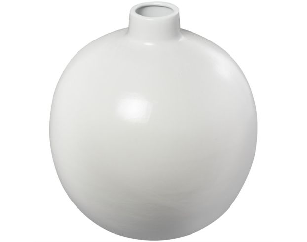 Uma 17" White Round Ceramic Vase large image number 1