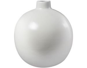 Uma 17" White Round Ceramic Vase