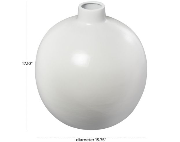 Uma 17" White Round Ceramic Vase large image number 4