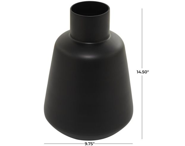 Uma 15" Black Abstract Glass Vase large image number 4
