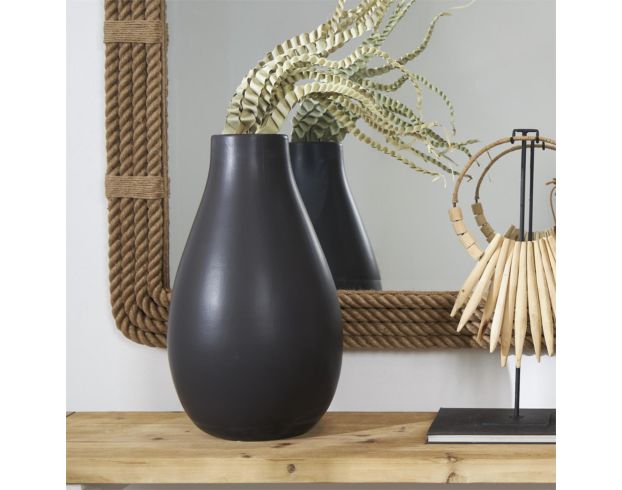 Uma 20" Matte Black Ceramic Vase large image number 3