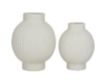 Uma White Ceramic Ribbed Vase (Set of 2) small image number 1