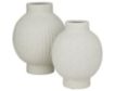 Uma White Ceramic Ribbed Vase (Set of 2) small image number 2