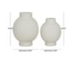 Uma White Ceramic Ribbed Vase (Set of 2) small image number 4