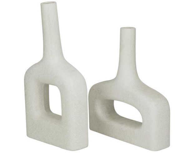 Uma White Ceramic Donut Vase (Set of 2) large image number 1