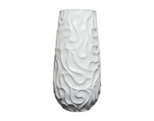 Uma 37" White Resin Wave Vase
