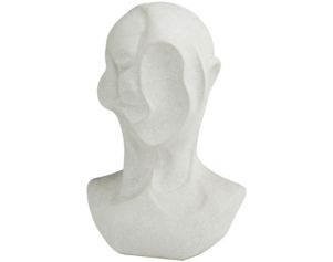 Uma 19" White Cubist Head Sculpture