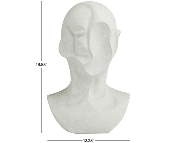 Uma 19" White Cubist Head Sculpture large image number 5