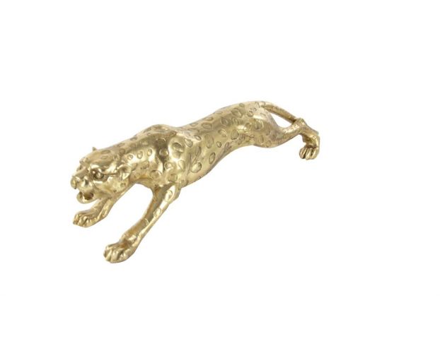 Uma 10" Gold Leopard Sculpture large image number 2