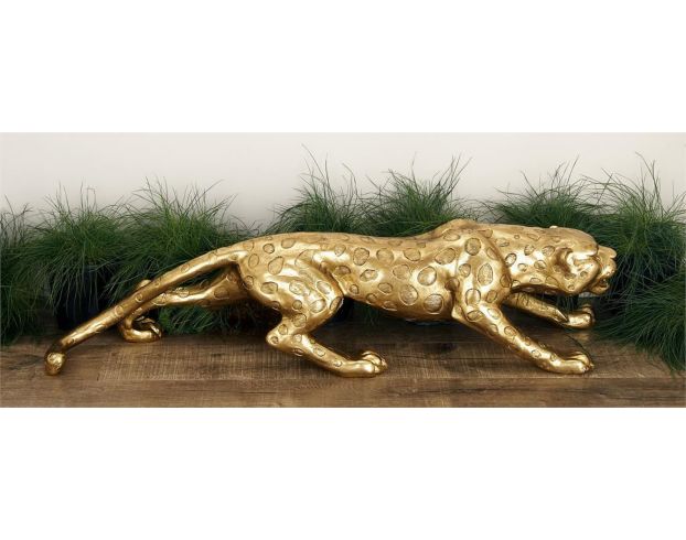 Uma 10" Gold Leopard Sculpture large image number 4
