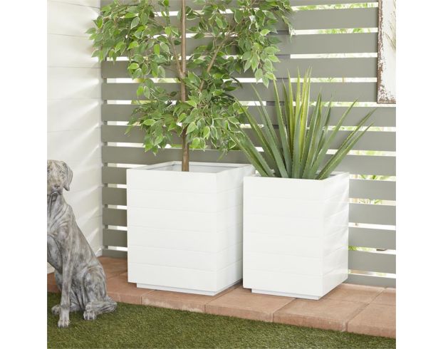 Uma White Square Planter (Set of 2) large image number 3