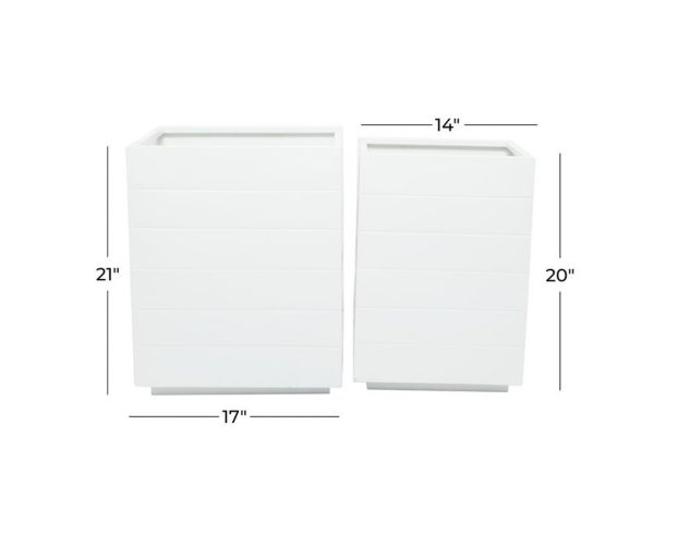 Uma White Square Planter (Set of 2) large image number 4