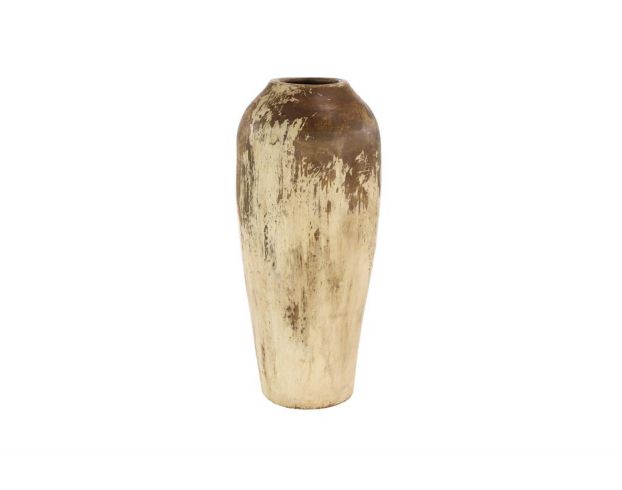 Uma 26" Beige Ceramic Distressed Vase large image number 1