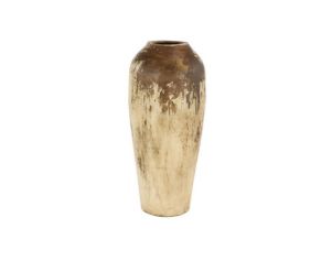 Uma 26" Beige Ceramic Distressed Vase