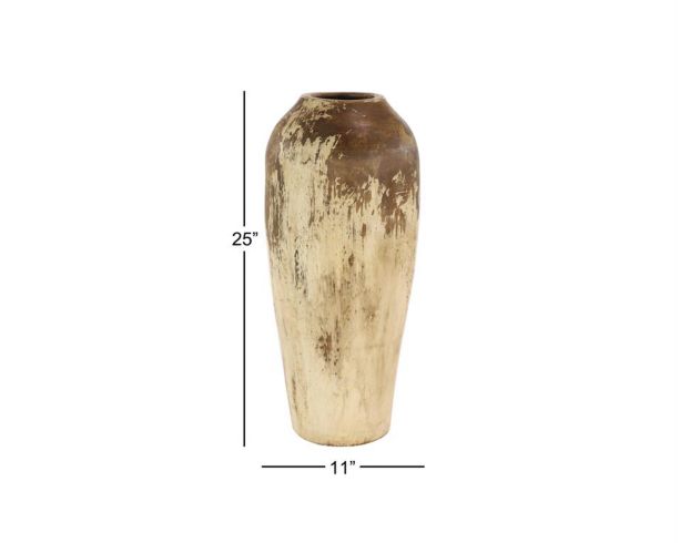 Uma 26" Beige Ceramic Distressed Vase large image number 4