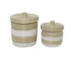 Uma Brown Seagrass Basket with Lid (Set of 2) small image number 1