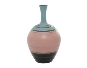 Uma 15" Ceramic Pink and Blue Vase