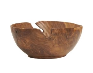 Uma 11" Brown Teak Wood Bowl