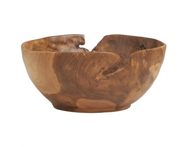 Uma 11" Brown Teak Wood Bowl large image number 2