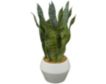 Uma 15" Faux Snake Plant with White Pot small image number 1