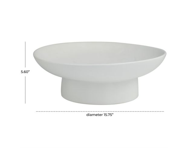 Uma 16" White Ceramic Bowl large image number 4