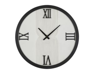 Uma Enterprises, Inc 24" White Wood Geometric Art Wall Clock